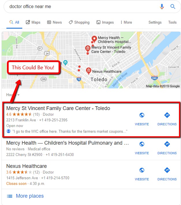 Google marketing for a doctor.